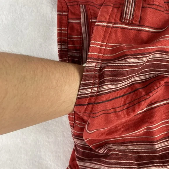 Brick red striped cargo shorts - Picture 9 of 17